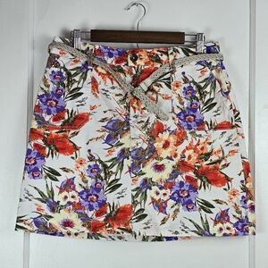 Croft & Barrow Spring Floral Skort and Belt 12